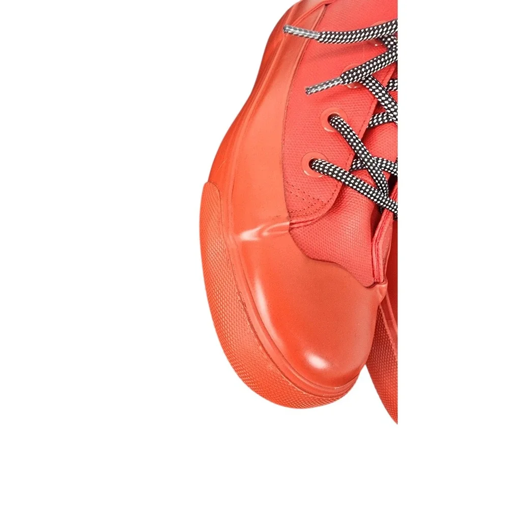 Hunter High‎ Top Rubber Boots Coral Red Lace Up Weatherproof Size W7 1/2